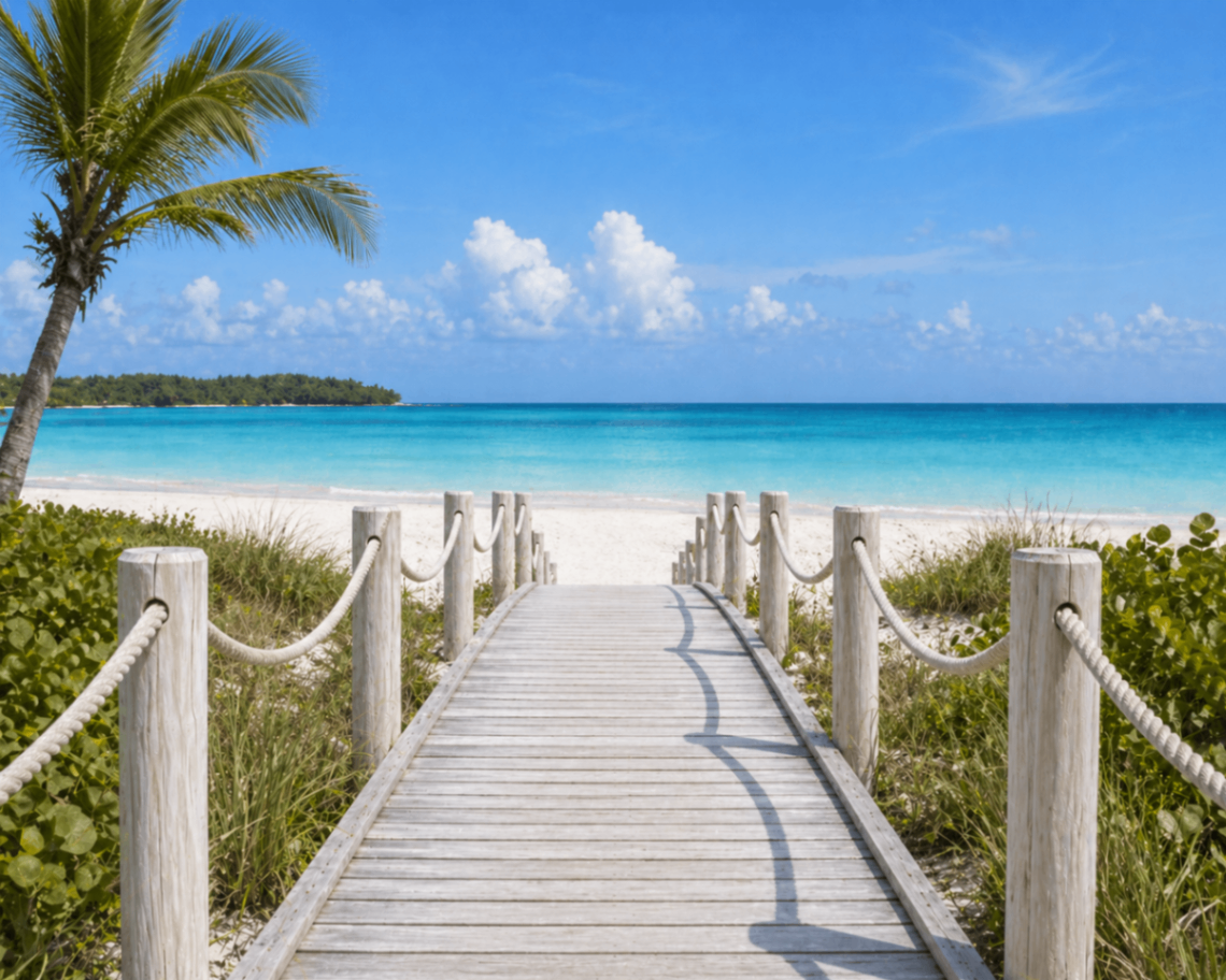 Peaceful beach scene